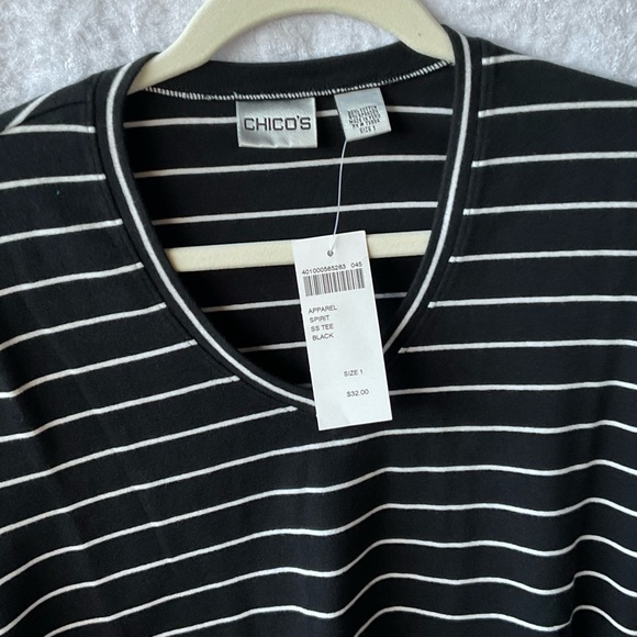 Chico’s Apparel Spirit Short Sleeve Tee Black; NWT; M/8 - Picture 3 of 12